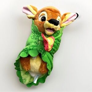 Disney Parks Babies Adorable Bambi Baby Plush with Blanket Pouch 10" Toy